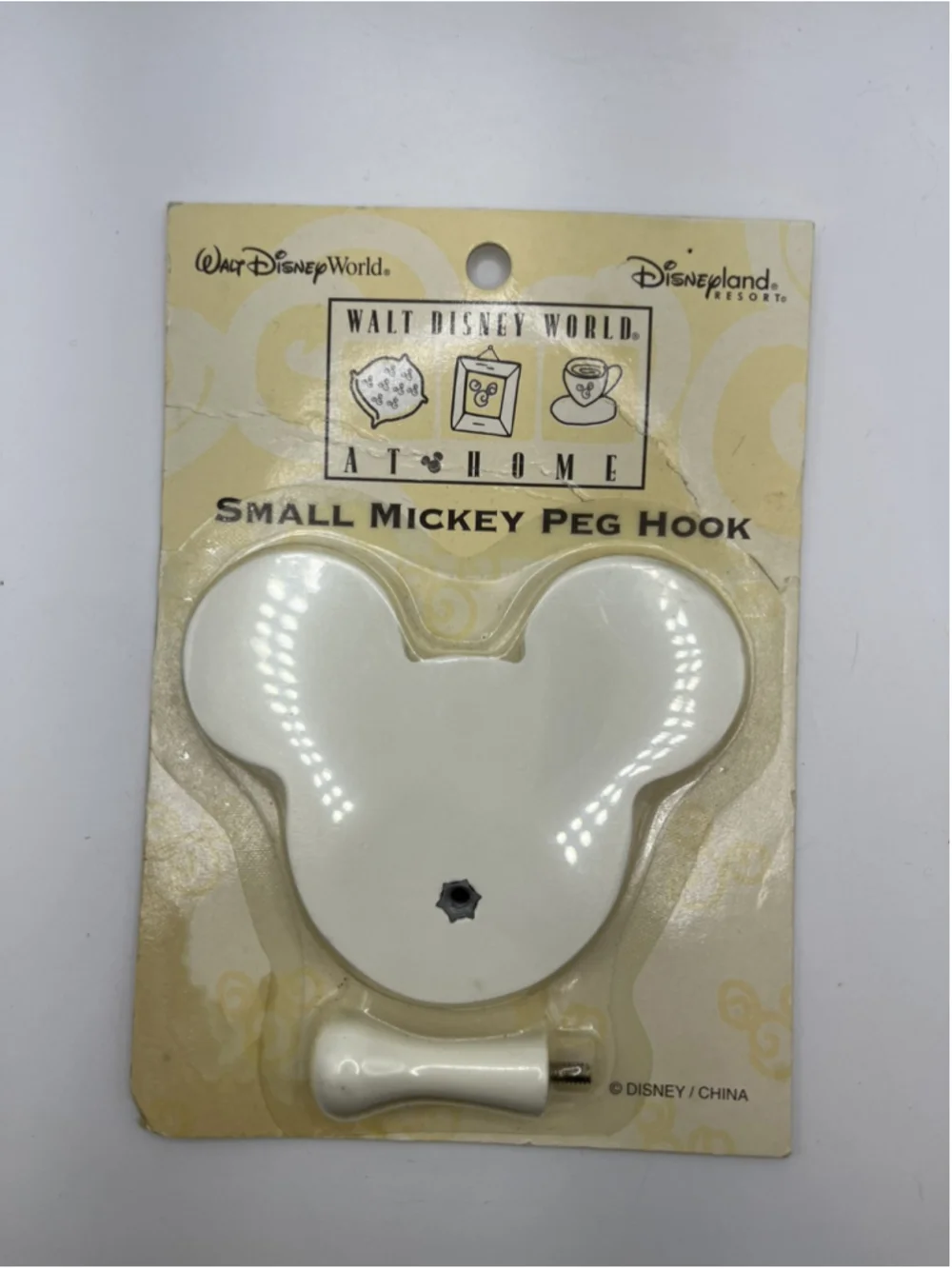 Walt Disney World Disneyland Mickey Peg Hook Home DECOR , WHITE SEE ALL